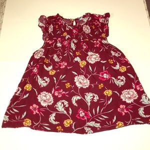Old Navy Maroon Floral Blouse Size Medium
